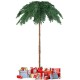 6-foot pre-lit artificial Christmas palm tree with 250 warm-white LED lights, perfect for festive indoor or outdoor.