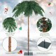 6-foot pre-lit Christmas palm tree with 250 warm-white LED lights and 813 lush branch tips for a festive tropical vibe.
