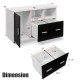 Lateral mobile file storage cabinet dimensions with open spaces, file drawer, and cupboard for versatile office use.