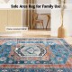Distressed vintage area rug in blue, 5 x 7 inches, flame-resistant, non-slip, perfect for living room or bedroom use.