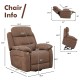 Brown power lift recliner sofa featuring dimensions of 67" length and 42.5" height, designed for optimal comfort and.