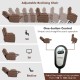Adjustable power lift recliner sofa in brown with one-button control, side pocket, and ergonomic support for relaxation.
