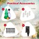 Inflatable Christmas snowman and tree decoration set with LED lights, ideal for festive outdoor displays and stability.