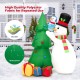 6-foot inflatable Christmas snowman and tree set with LED lights, featuring colorful gift boxes for festive outdoor.