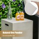 Gray propane tank cover hideaway table with handles, designed for outdoor use and all-weather durability.