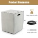 Gray propane tank cover hideaway table with handles, dimensions 16"x16"x20", for outdoor use in patio or backyard.