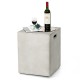 Gray propane tank cover hideaway table with a smooth top, ideal for outdoor use in gardens and patios.