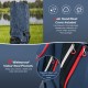 9.5-inch navy golf cart bag with 14-way dividers, featuring waterproof pockets and rain hood for organized storage.
