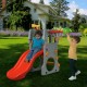 Toddler climber slide playset featuring a slide, basketball hoop, and telescope, perfect for outdoor fun and physical.