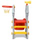 Toddler climber slide playset featuring a basketball hoop, climbing ladder, and telescope for indoor and outdoor fun.