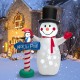 6-foot inflatable snowman with penguin and built-in snowflake projector, perfect for festive indoor or outdoor.