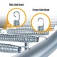 Close-up of 5.5-inch galvanized steel trampoline springs showing mat and frame side hooks for easy replacement.