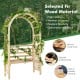 Wooden garden bench arch pergola made of fir wood, featuring a high backrest and climbing trellis for outdoor.