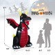 8FT Halloween inflatable fire dragon decoration with LED lights, featuring waterproof fabric for yard and party use.