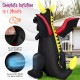 8-foot Halloween inflatable fire dragon decoration with LED lights, waterproof fabric, and quick inflation for yard.