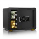 Fireproof waterproof electronic safe box with digital keypad, removable shelf, and anti-theft carbon steel for secure.