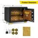 Fireproof waterproof electronic safe box with digital keypad, removable shelf, and key hooks for secure storage of.