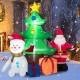 Inflatable 7.2 feet Christmas tree with Santa Claus, snowman, and gift boxes, featuring bright LED lights for festive.