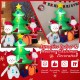 7.2 feet inflatable Christmas decoration featuring Santa, snowman, and tree with LED lights for festive outdoor display.
