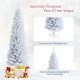 Slim white 6-foot artificial Christmas tree with 340 PVC branch tips and a sturdy metal stand, perfect for limited.