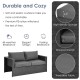 Gray cushioned loveseat from the 6-piece patio rattan furniture set, designed for outdoor relaxation and space-saving.