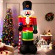 Inflatable 8-foot Nutcracker Soldier with LED lights, perfect for festive outdoor Christmas decorations.