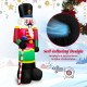 Inflatable 8-foot nutcracker soldier with 2 LED lights, designed for outdoor use, featuring a self-inflating blower.