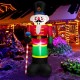 Tall 8 feet inflatable nutcracker soldier with LED lights, made of durable polyester, perfect for outdoor Christmas.