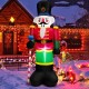 Inflatable 8-foot Nutcracker Soldier with LED lights, perfect for outdoor Christmas decoration and festive displays.