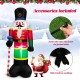 8-foot inflatable nutcracker soldier with LED lights, made of durable polyester, perfect for outdoor Christmas.