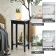 2-tier black nightstand with solid wood legs, ideal for bedside or sofa side storage in any room.
