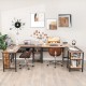 L-shaped industrial corner computer desk in rustic brown with ample storage shelves and adjustable foot pads for.