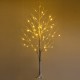 Pre-lit 4 ft white twig birch tree with 48 LED lights, perfect for festive indoor holiday decoration.