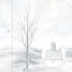 4 ft pre-lit white twig birch tree with 48 LED lights, flexible branches, ideal for festive indoor decoration.