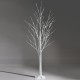 Pre-lit 4 ft white twig birch tree with 48 LED lights, flexible branches for customizable holiday decor.
