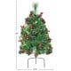 29-inch battery-powered pre-lit Christmas tree with ornaments and pine cones, perfect for festive outdoor decoration.