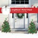 Set of 2 pre-lit 29-inch Christmas trees with vivid ornaments and a sturdy metal stand for festive outdoor decoration.