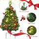 29-inch pre-lit Christmas tree with vivid PVC needles, rich ornaments, and warm white LED lights for festive decor.