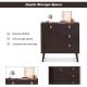 3-drawer sideboard storage cabinet in brown with adjustable shelf, elegant design for living room or office use.