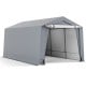 Heavy-duty 10 x 16 ft outdoor carport with galvanized steel frame and zippered doors, ideal for vehicle storage and.