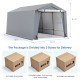 Heavy-duty 10' x 16' outdoor carport with 2 doors, featuring galvanized steel frame and durable PE fabric for vehicle.
