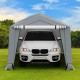 Heavy-duty 10 x 16 ft outdoor carport with zippered doors, perfect for vehicle storage and outdoor shade.