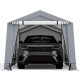 Heavy-duty 10 x 16 ft outdoor carport with zippered doors, galvanized steel frame, ideal for vehicle storage and shade.