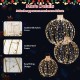 Golden Christmas LED light balls with bead string design, featuring 180 warm and white lights for festive decoration.