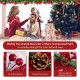 Set of 3 Christmas lighted gift boxes with red bowknots, covered in snow, perfect for festive outdoor decoration.