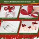 Set of 3 Christmas lighted gift boxes with red bows, featuring snow cover and warm-white LED lights for festive decor.