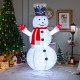 Lighted 6-foot snowman with top hat and red scarf, featuring 200 LED lights for festive indoor or outdoor decoration.