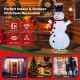 Lighted 6-foot snowman with top hat and red scarf, featuring 200 LED lights, durable fabric, for indoor and outdoor.