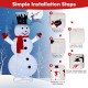 6-foot lighted snowman with top hat and red scarf, featuring 200 LED lights, for festive indoor and outdoor decoration.