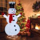 6-foot lighted snowman with a cheerful expression, red scarf, and top hat, perfect for brightening your holiday decor.